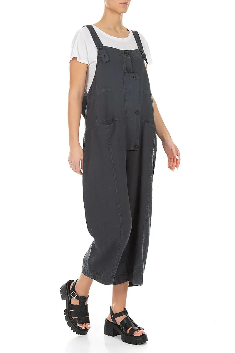 Strappy Graphite Linen Jumpsuit 3