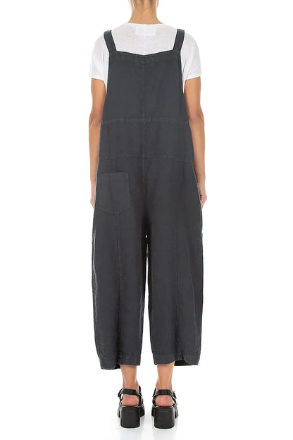 Strappy Graphite Linen Jumpsuit 2