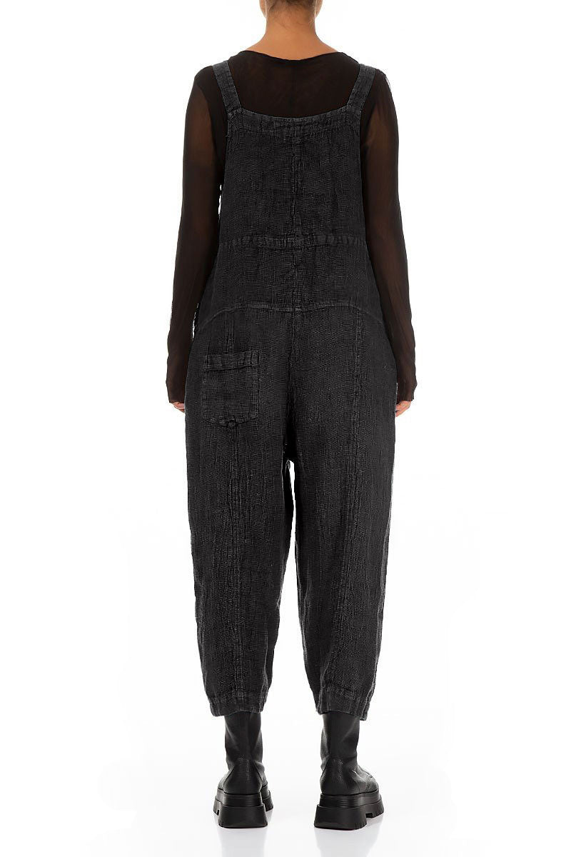 Strappy Graphite Mélange Linen Jumpsuit 2
