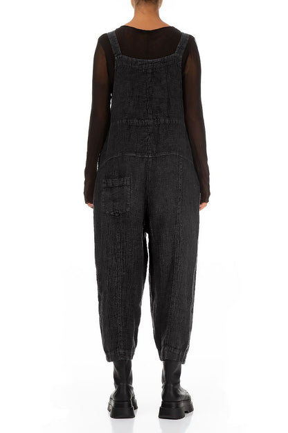 Strappy Graphite Mélange Linen Jumpsuit 2