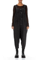 Strappy Graphite Mélange Linen Jumpsuit 1