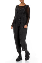 Strappy Graphite Mélange Linen Jumpsuit 3
