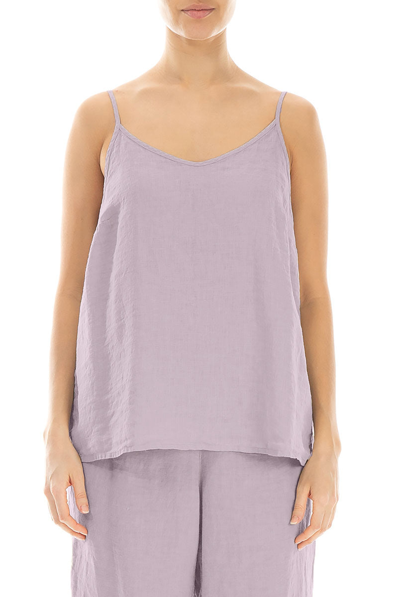 Strappy Lilac Linen Camisole Top 1