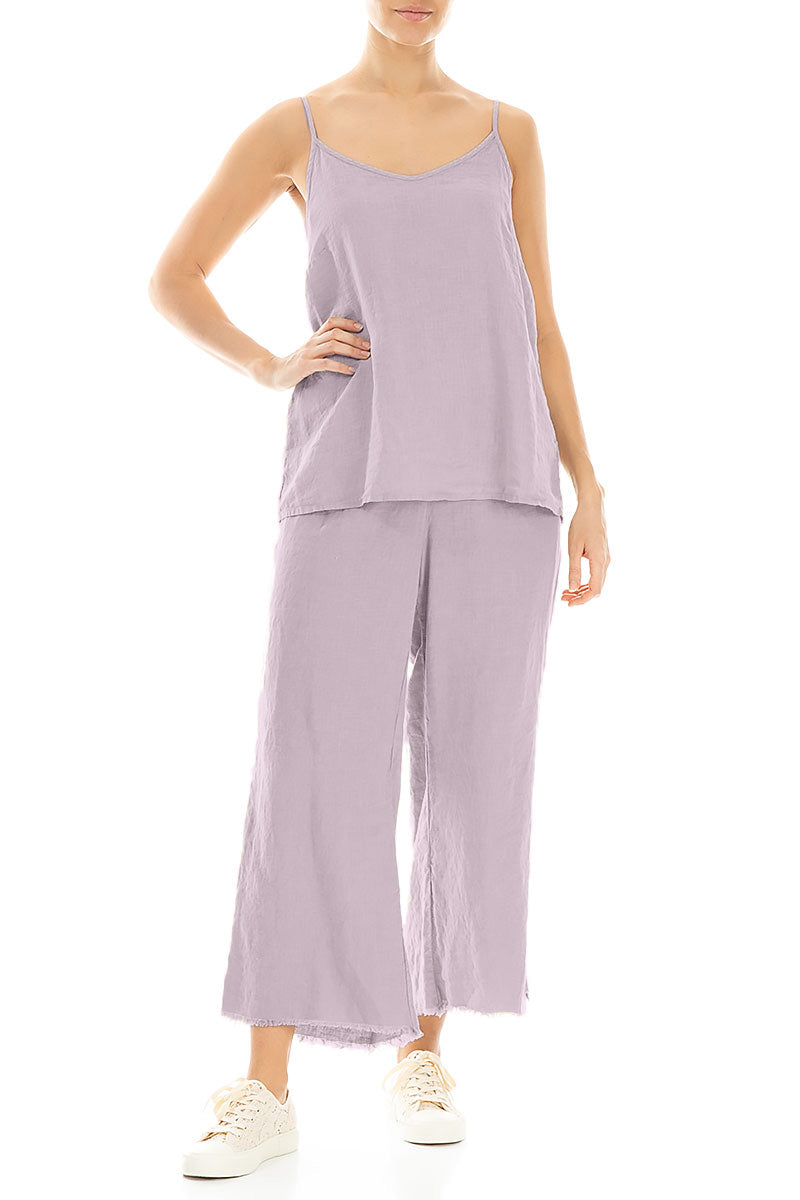 Strappy Lilac Linen Camisole Top