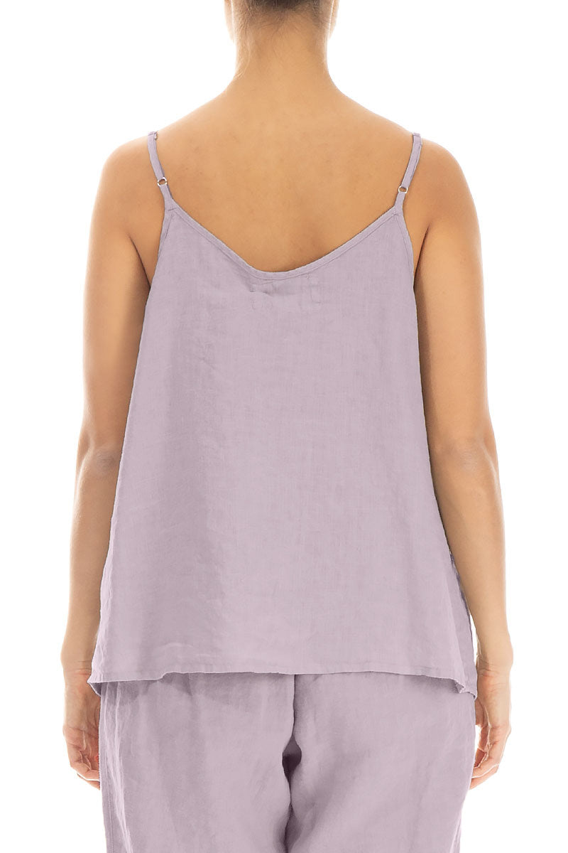 Strappy Lilac Linen Camisole Top 2