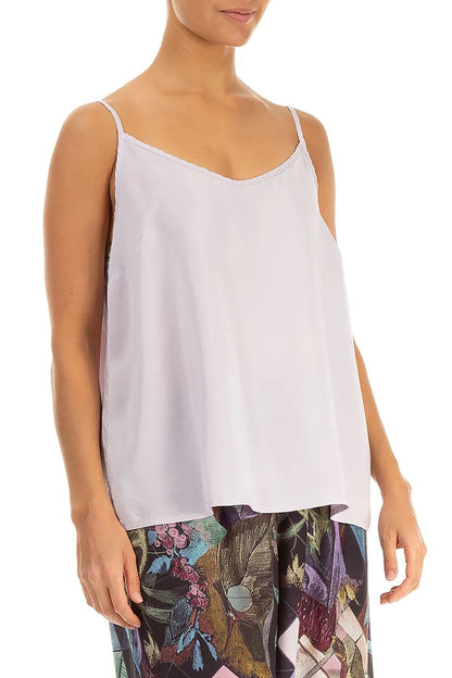 Strappy Lilac Pure Silk Top