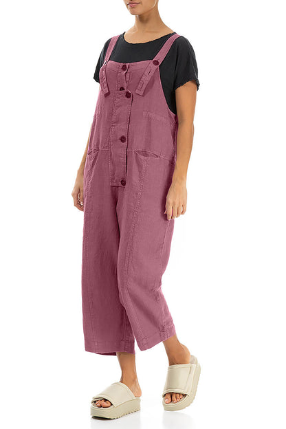 Strappy Mauve Taupe Linen Jumpsuit 3