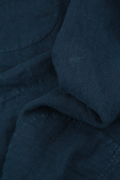 Marineblauer Leinen-Jumpsuit mit Trägern