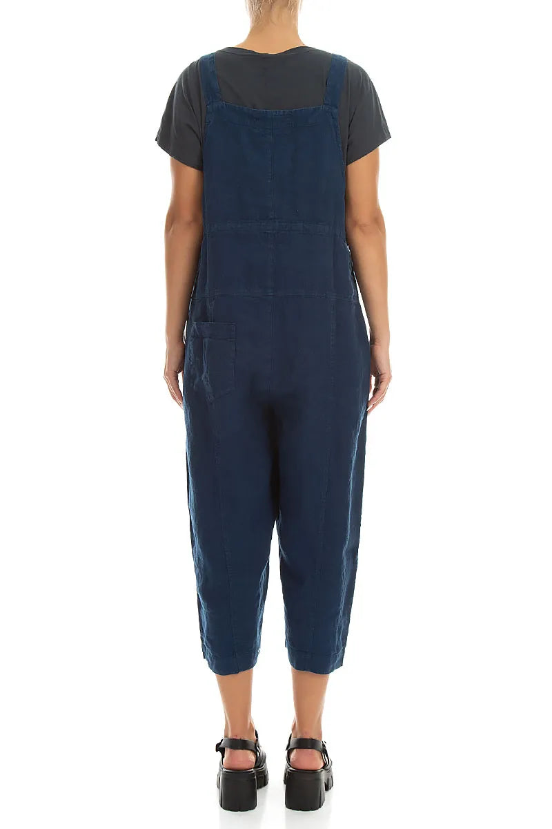 Strappy Navy Linen Jumpsuit 2