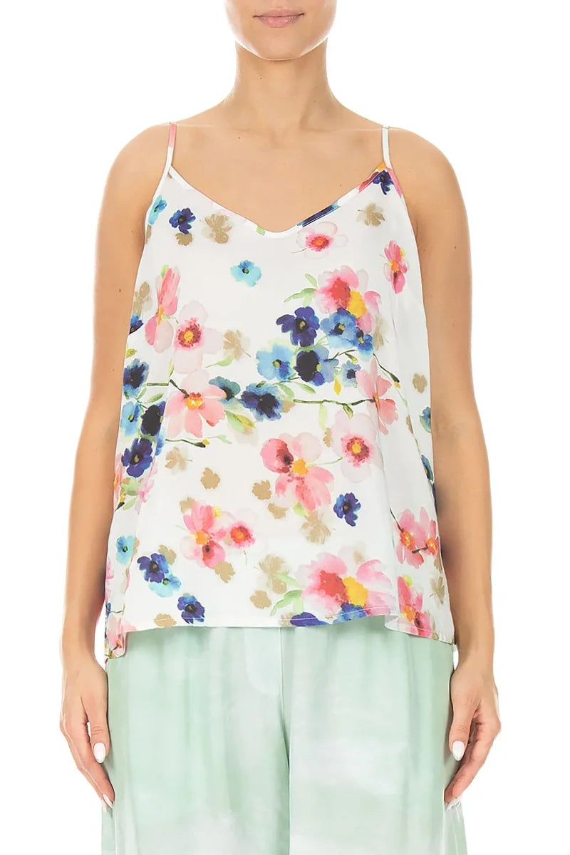 Caraco en soie et bambou Primrose à fines bretelles