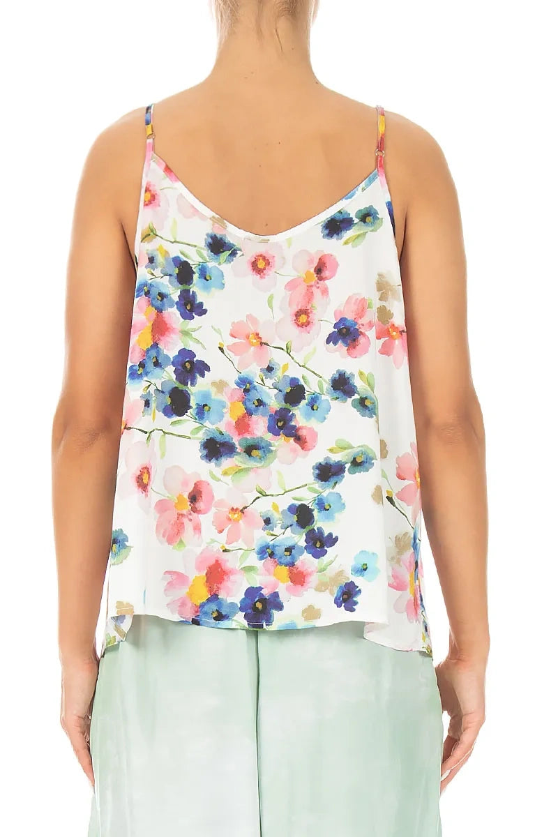 Strappy Primrose Silk Bamboo Camisole Top