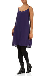 Strappy Royal Purple Silk Bamboo Dress 3