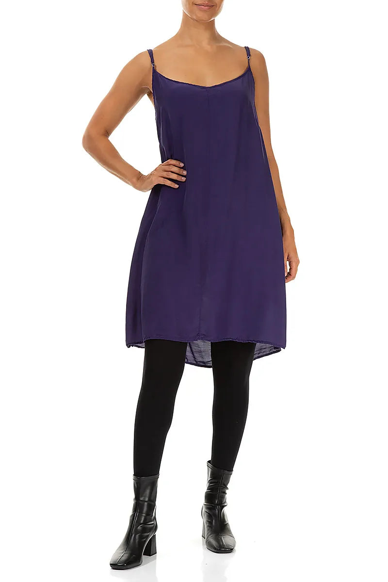 Strappy Royal Purple Silk Bamboo Dress 4