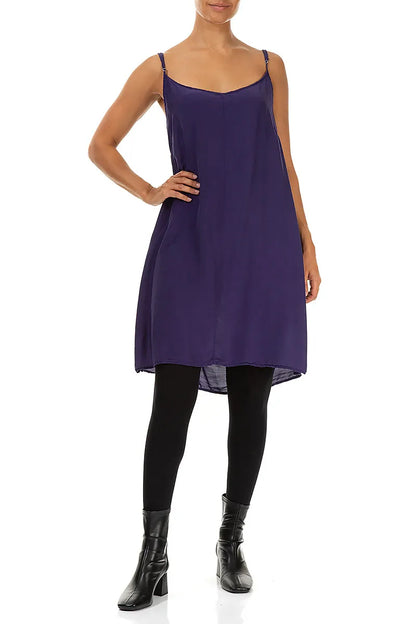 Strappy Royal Purple Silk Bamboo Dress 4