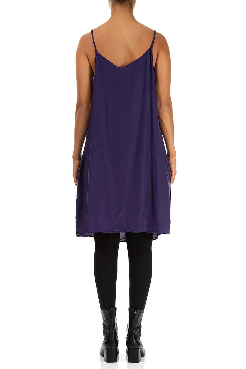 Strappy Royal Purple Silk Bamboo Dress 2