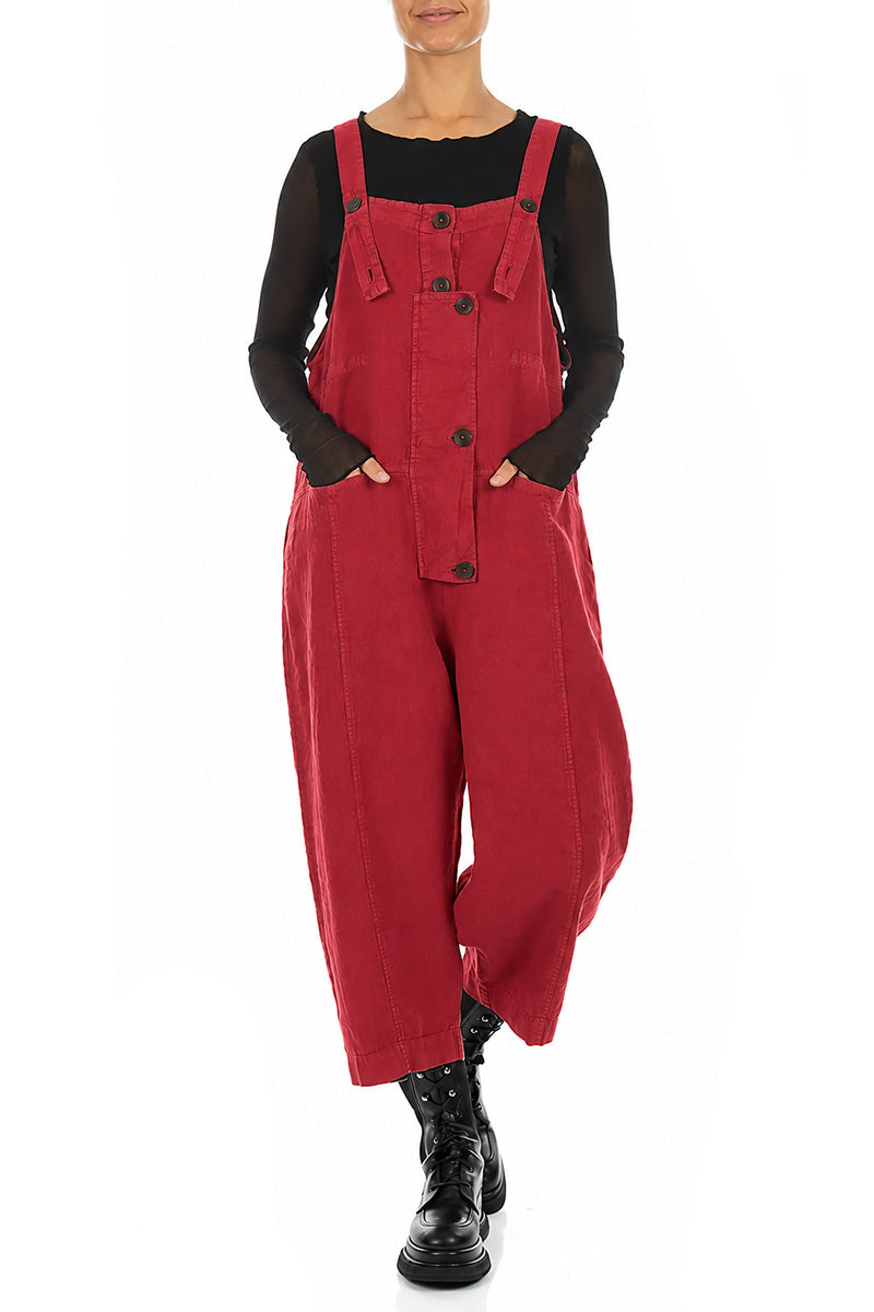 Strappy Ruby Linen Jumpsuit