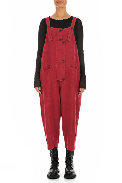 Strappy Ruby Linen Jumpsuit