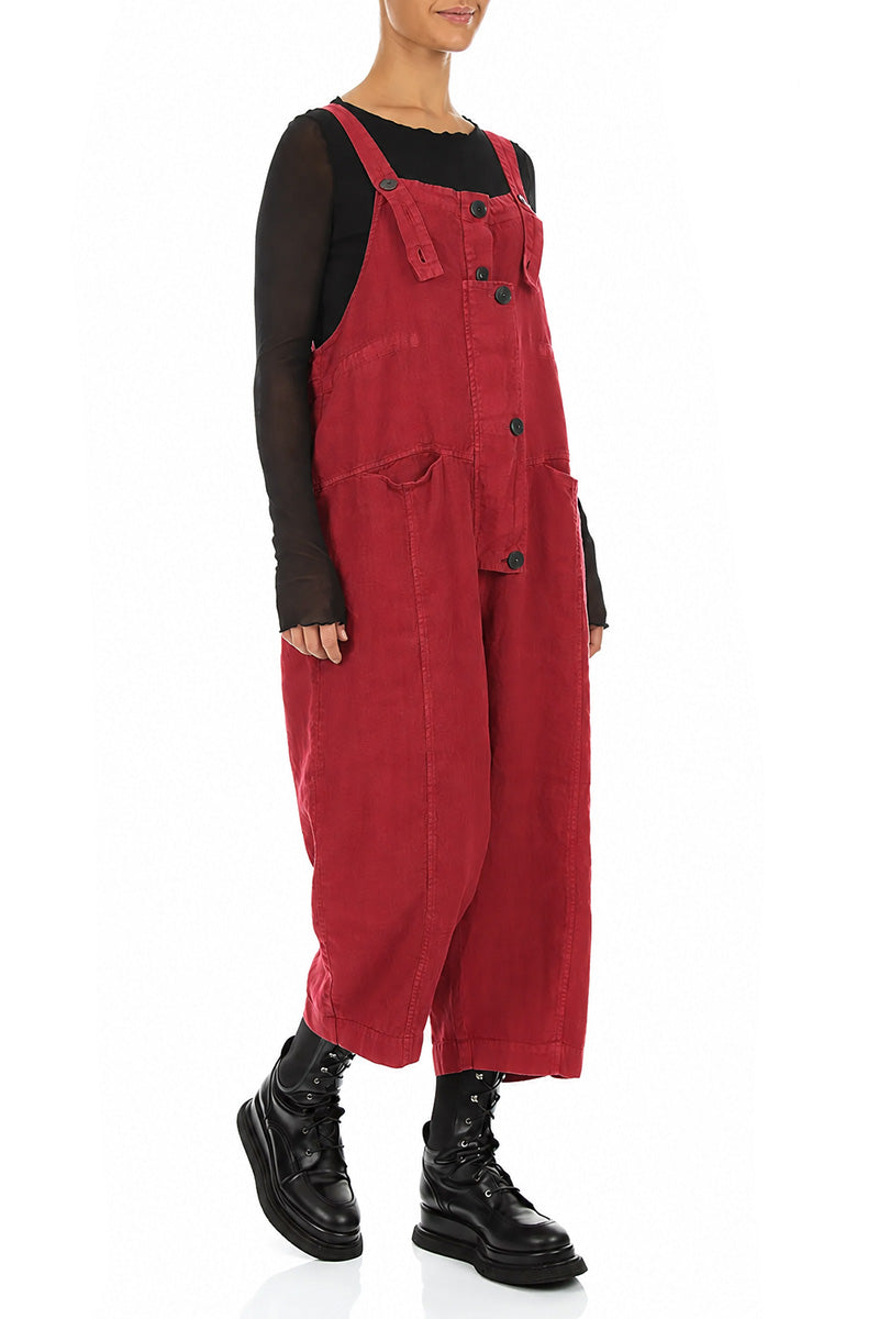 Strappy Ruby Linen Jumpsuit
