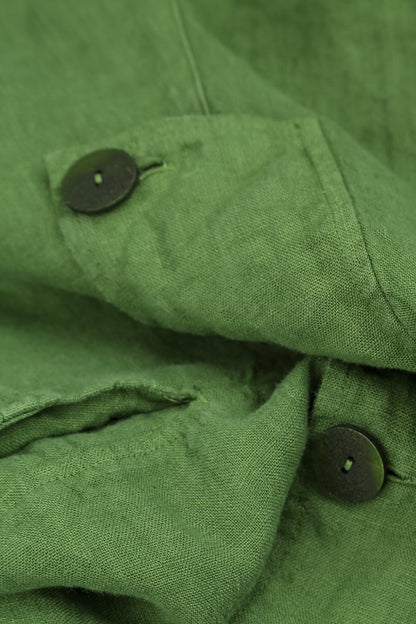 Strappy Shamrock Green Linen Jumpsuit