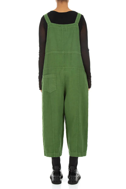 Strappy Shamrock Green Linen Jumpsuit
