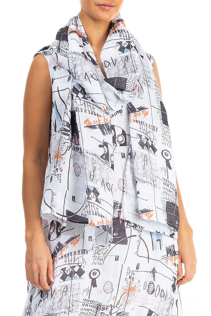 Street Art Gauze Linen Scarf 3