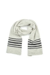 Striped Light Grey Soft Wool Scarf 4