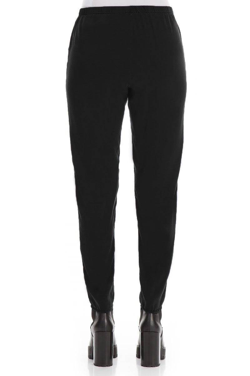 Stylish Black Silk Leggings