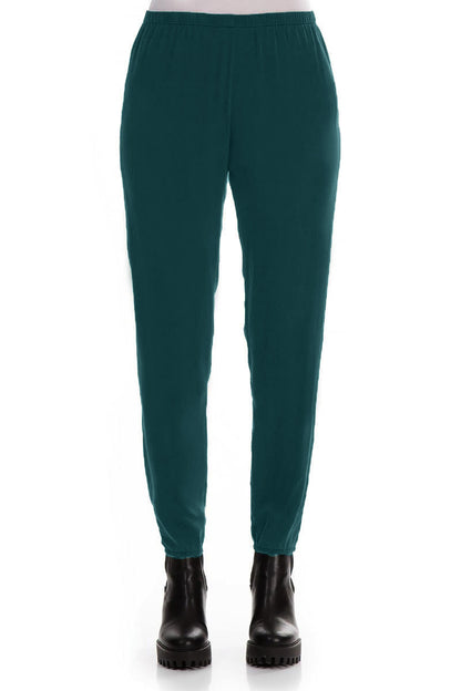 Stylish Emerald Silk Leggings