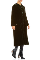 Stylish Long Forest Mist Silk Velvet Jacket 4