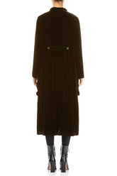 Stylish Long Forest Mist Silk Velvet Jacket 2