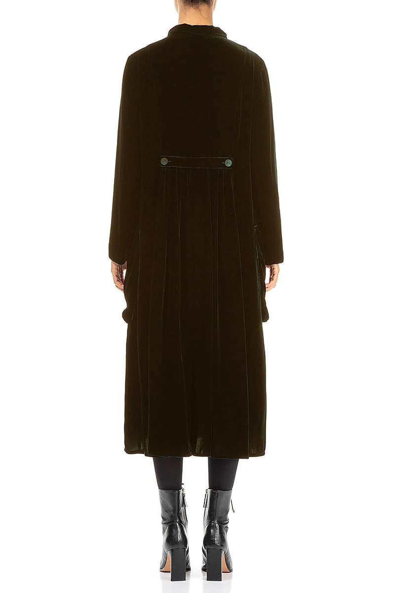 Stylish Long Forest Mist Silk Velvet Jacket 2