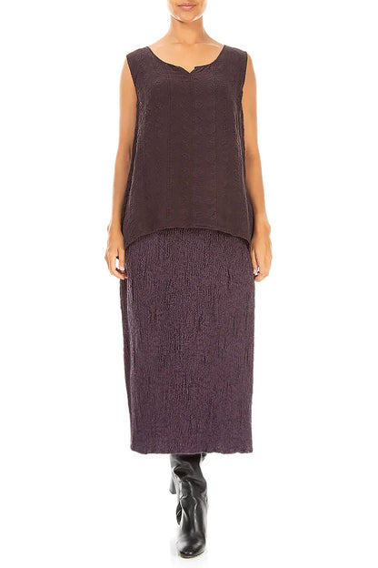 Sweetheart Neck Deep Plum Bubble Silk Top 4