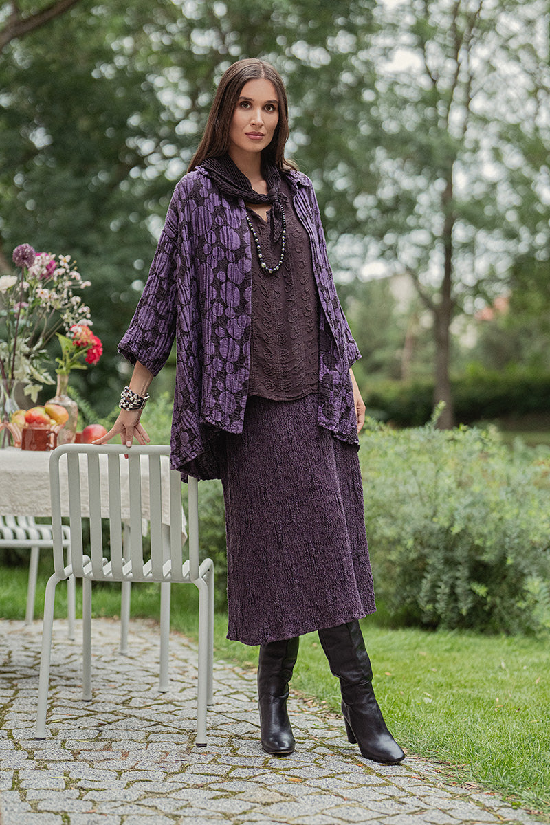 Sweetheart Neck Deep Plum Bubble Silk Top 6
