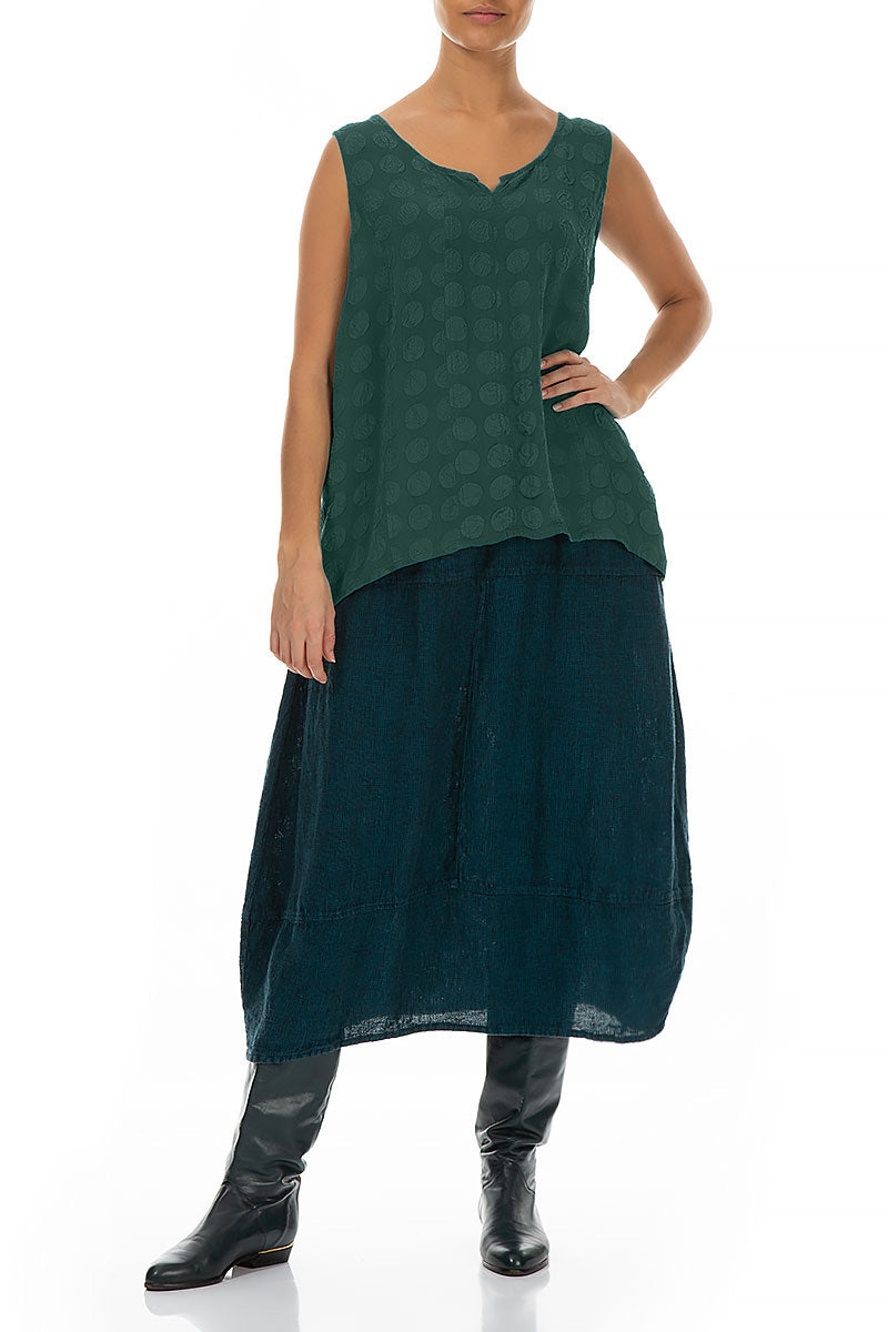 Sweetheart Neck Peacock Bubble Silk Top 4