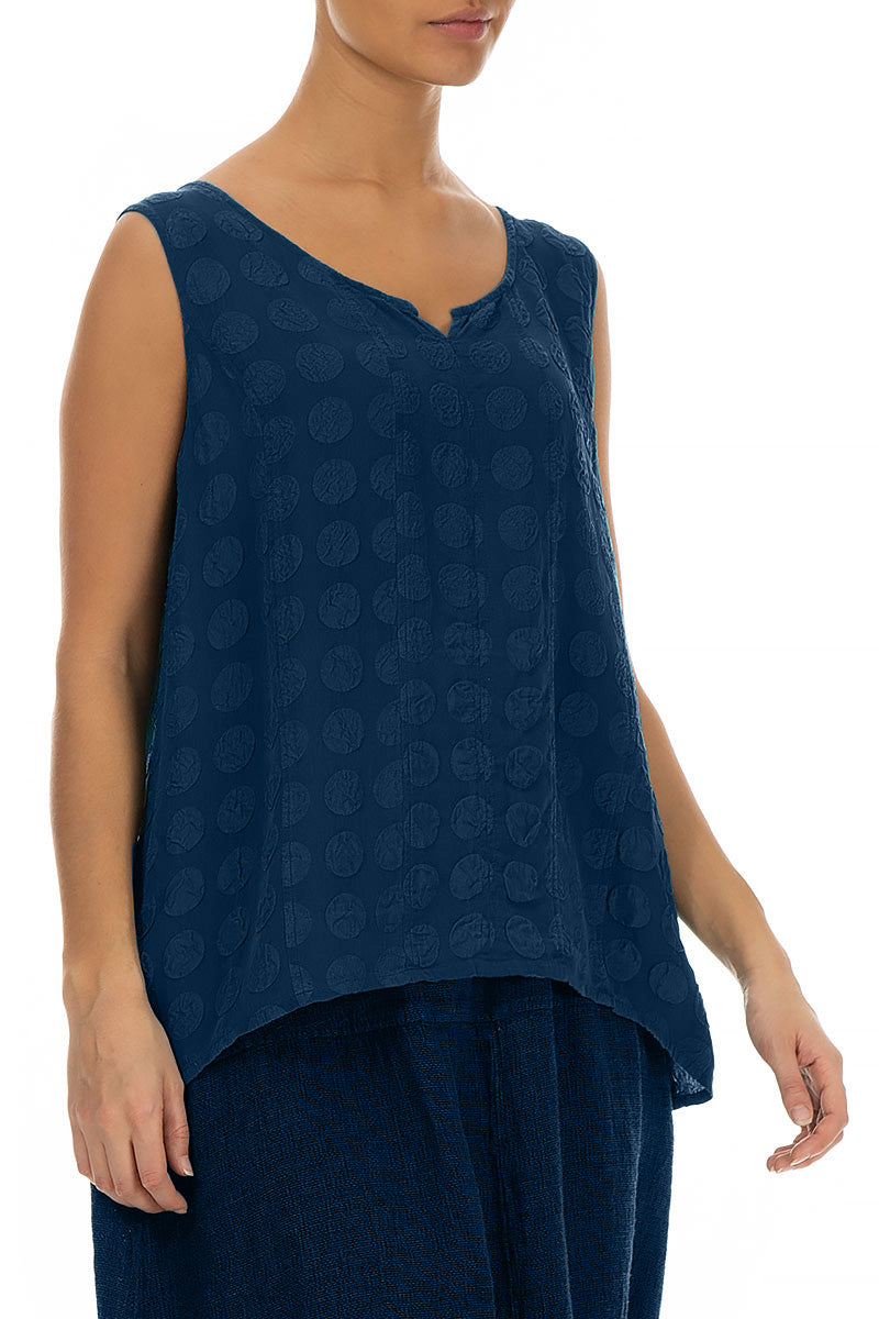 Sweetheart Neck Royal Blue Bubble Silk Top 3