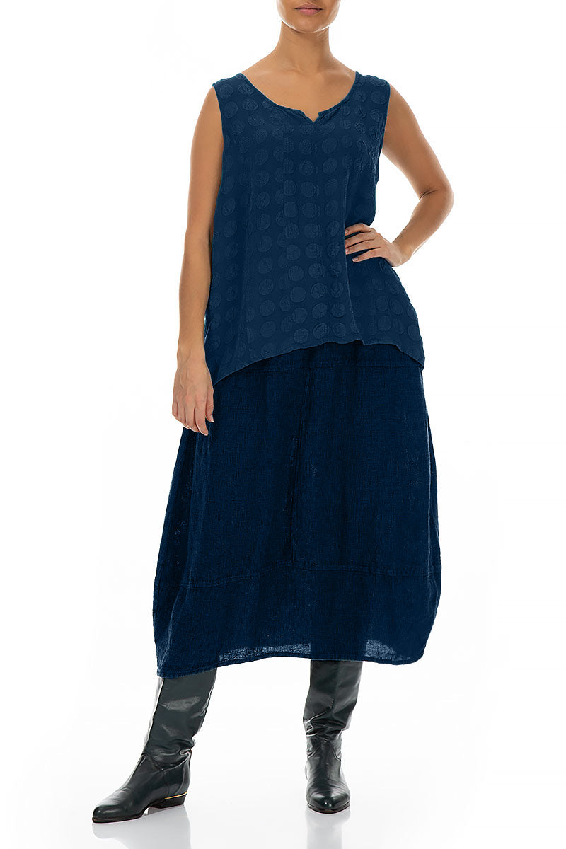 Sweetheart Neck Royal Blue Bubble Silk Top 4