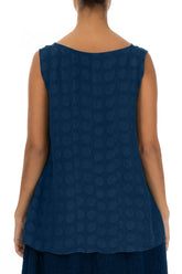 Sweetheart Neck Royal Blue Bubble Silk Top 2