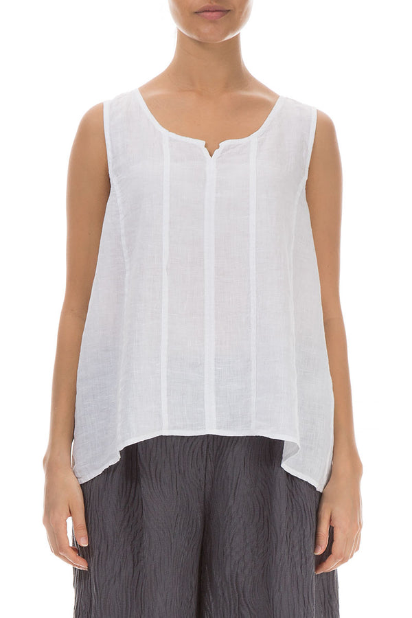 Sweetheart Neck White Linen Top 1