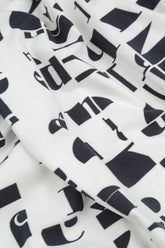 Flared White & Black Letters Cotton Tunic 5