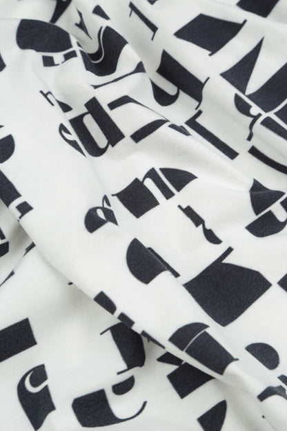 Flared White &amp; Black Letters Cotton Tunic 5