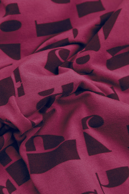 Flared Claret Letters Cotton Tunic 5