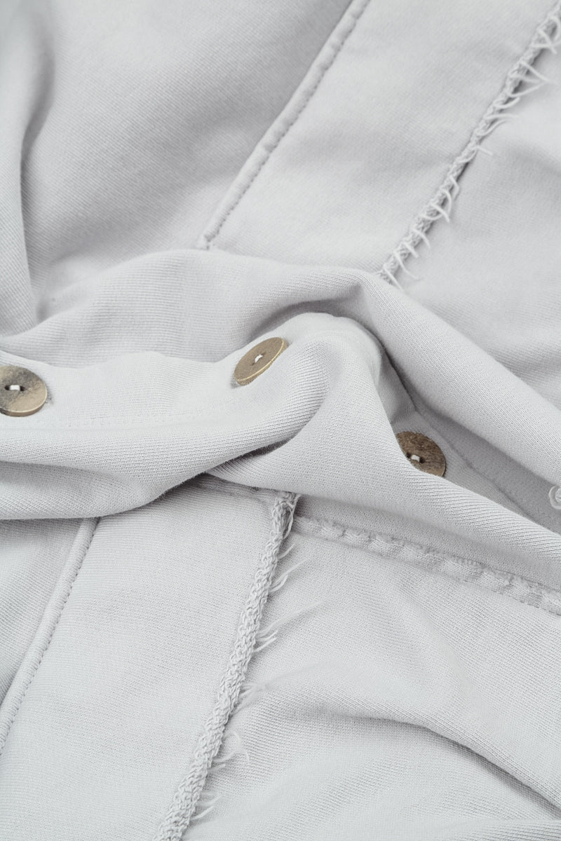 Boxy Pearl Grey French Terry Cotton Jacket 6