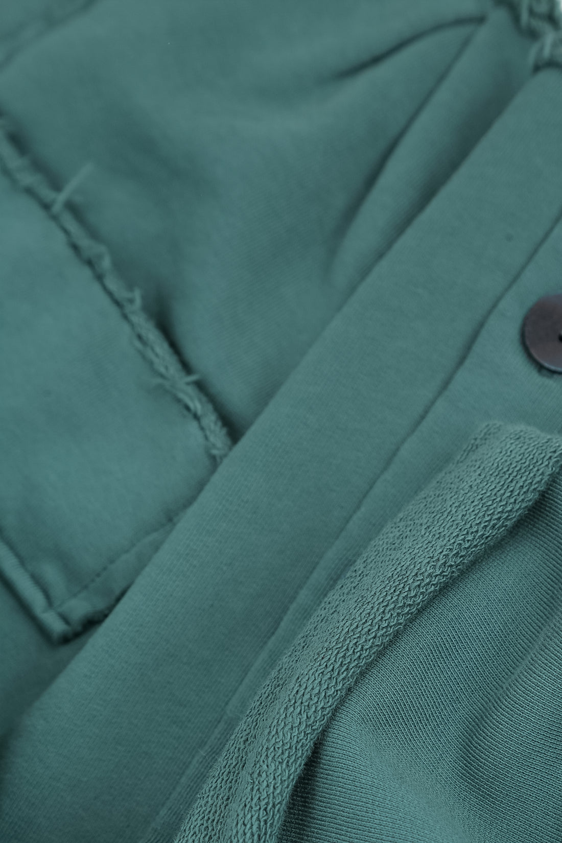 Boxy Deep Turquoise French Terry Cotton Jacket 6