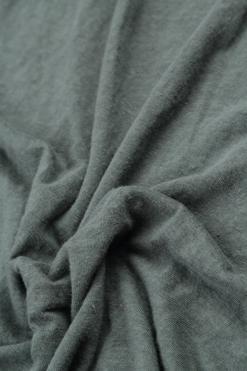 Boxy Bubble Décor Sage Linen Jersey Dress 5