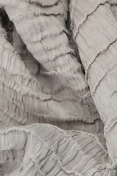 Taper Beige Crinkled Silk Linen Trousers 5