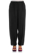 Taper Black Silk Bamboo Trousers 1