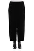Cropped Taper Black Silk Velvet Trousers 1