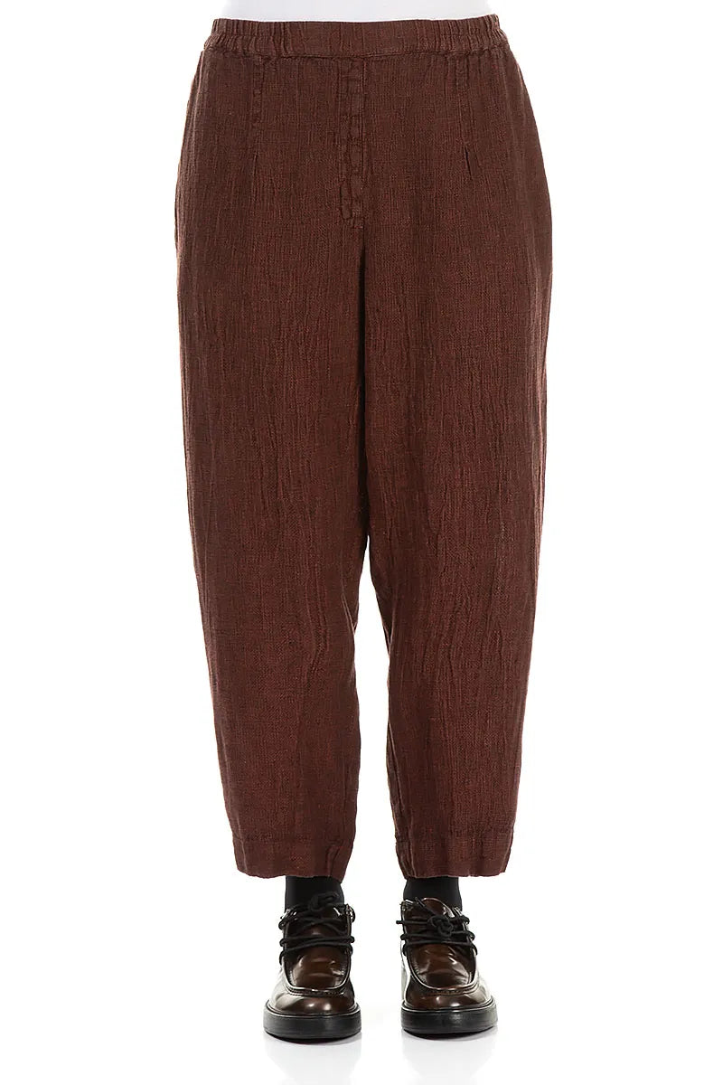 Taper Cinnamon Mélange Linen Trousers 1