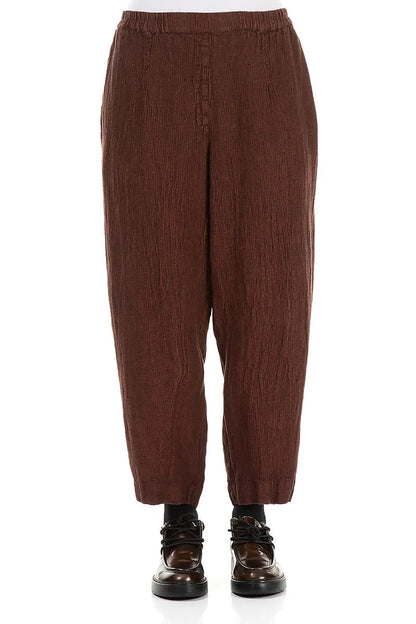 Taper Cinnamon Mélange Linen Trousers 1