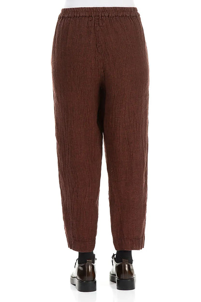 Taper Cinnamon Mélange Linen Trousers 2